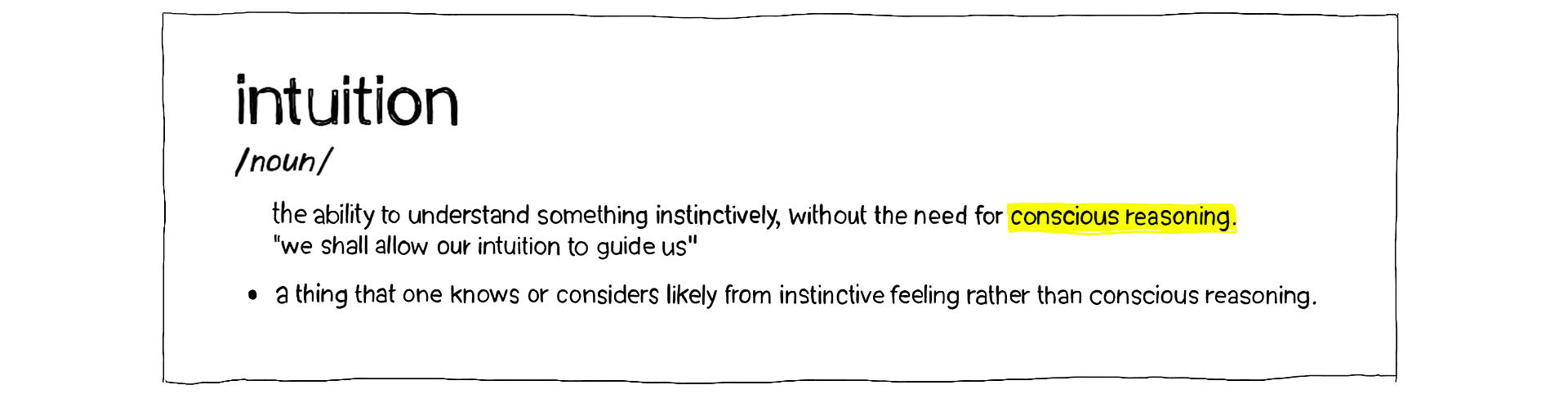 Dictionary definition of Intuition